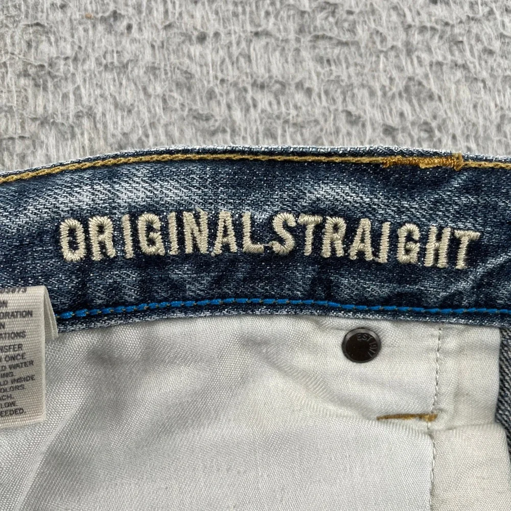 American Eagle Jeans Mens 36x34 Blue Original Straight Regular Fit Casual Denim